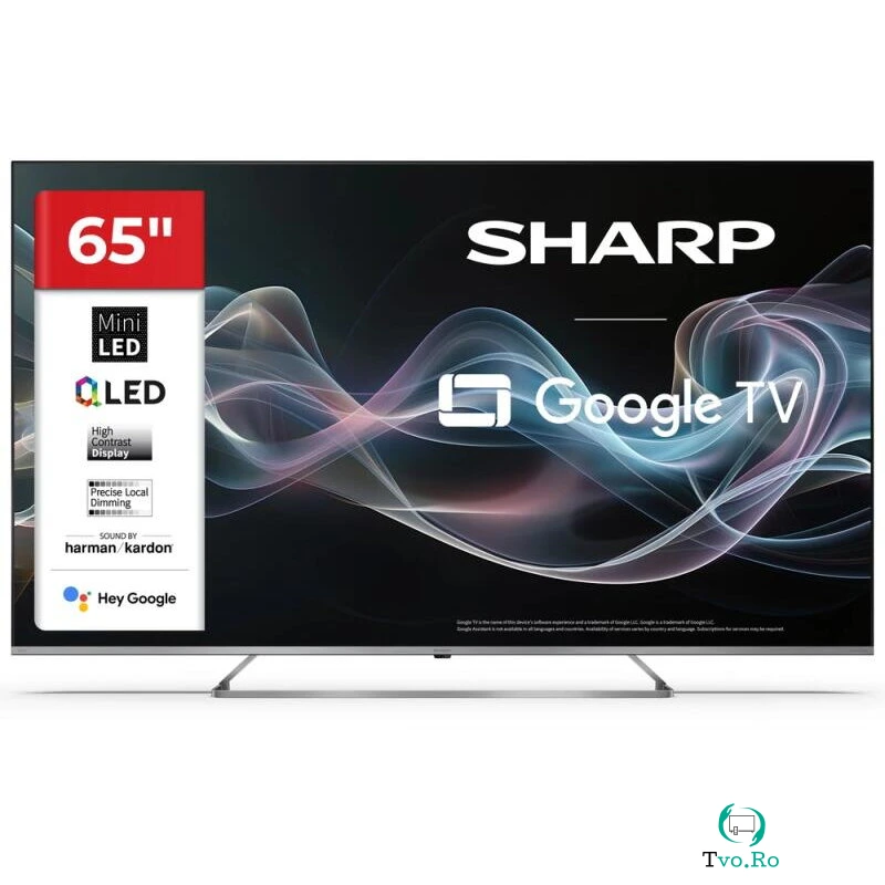 Sharp Televizor Sharp 65JP7265E, 65 (164cm), 4K Ultra HD, QLED MiniLED, Google TV,  sistem sunet Harman/Kardon, Negru