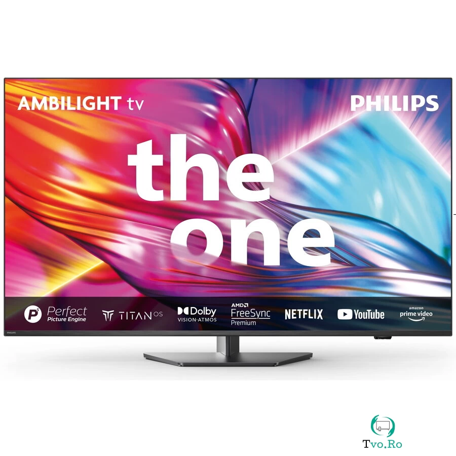 Philips Televizor Philips Ambilight tv LED 50PUS8919, 126 cm, Smart TV, Ultra HD 4K, 100 Hz, Clasa F, 3840 x 2160, pixeli, Gri inchis