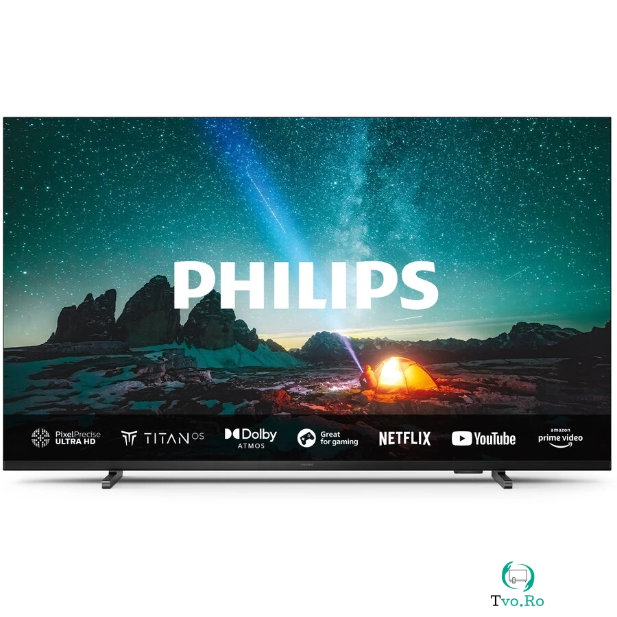 Philips Televizor Philips LED 50PUS7609, 126 cm, Smart TV, 4K Ultra HD, Clasa F, 3840 x 2160 pixeli, Gri inchis