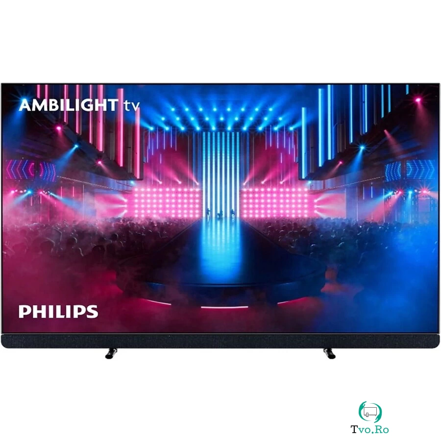 Philips Smart TV Philips 55OLED909-12, OLED, 55 inchi, UltraHD 4K, HDR, Dolby Atmos, Ambilight, 3840 x 2160 pixeli, Antracit