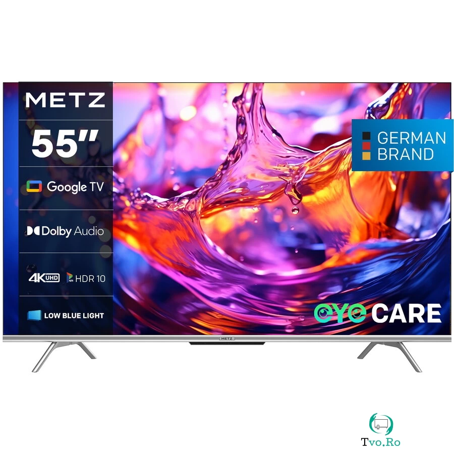 METZ Televizor METZ LED 55MUD7000, 139 cm, Smart Google TV, 4K Ultra HD, Class F, Negru