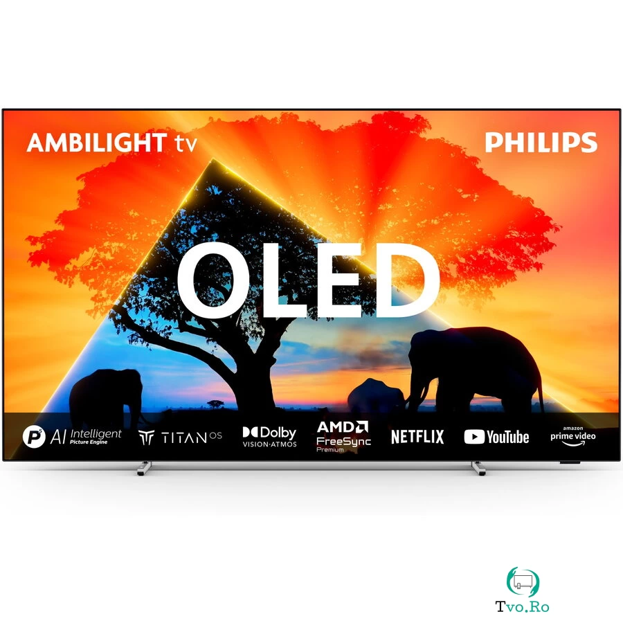 Philips Televizor Philips AMBILIGHT tv OLED 55OLED769, 139 cm, Smart TV, Ultra HD 4K, 100Hz, Clasa F, Negru