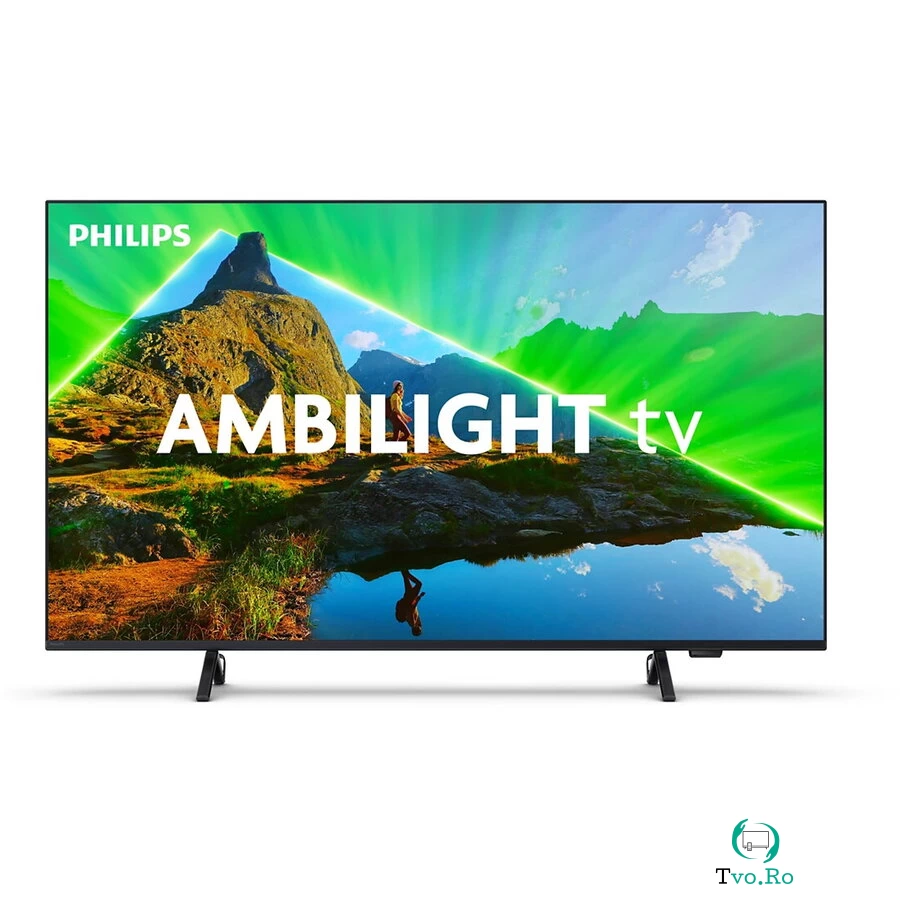 Philips Televizor Philips Ambilight LED 55PUS8319/12, 55 inch, 4K, 139 cm, rezolutie 3840 x 2160, clasa G, Negru