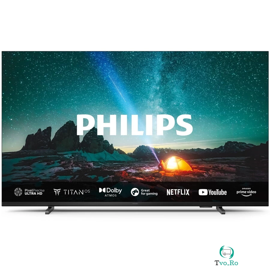 Philips Televizor Philips LED 43PUS7609, 108 cm, Smart TV, 4K Ultra HD, Clasa G, 3840 x 2160 pixeli, Gri inchis
