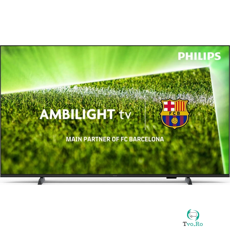 Philips Smart TV Philips 50PUS8009/12, LED, 50 inch, 4K Ultra HD, Titan OS, Ambilight, 3840 x 2160 pixeli, Negru