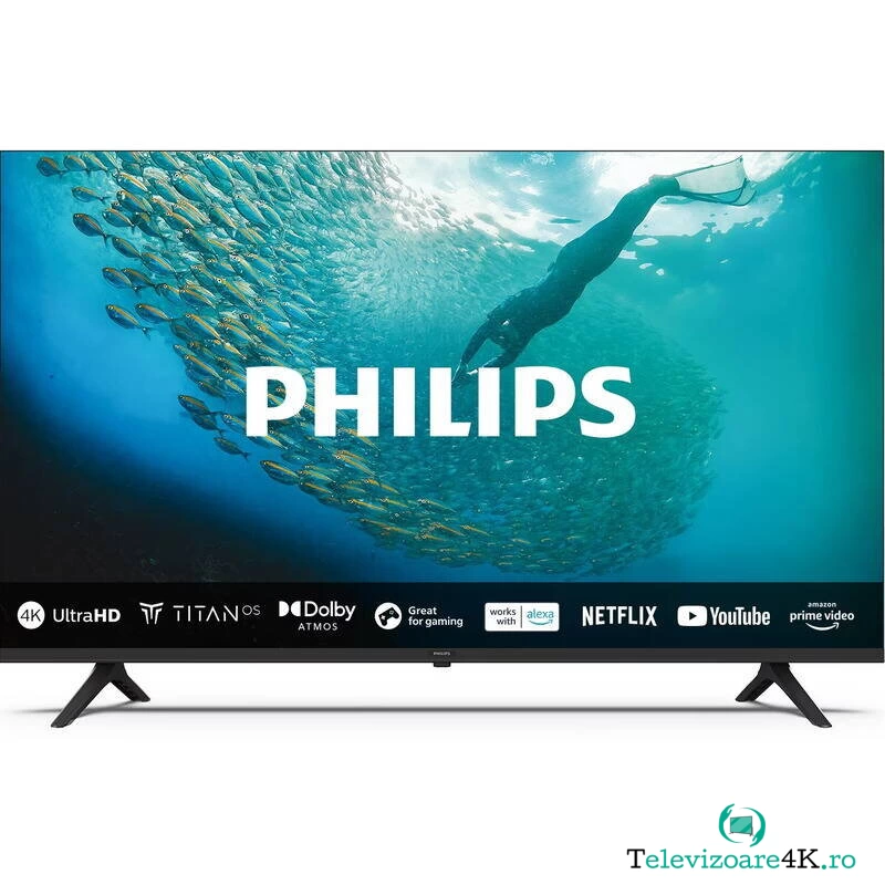 Philips Televizor Philips LED 50PUS7009, 126 cm, Smart TV, 4K Ultra HD, Clasa F, Negru