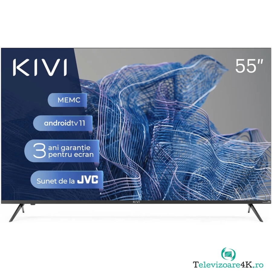KIVI Televizor LED Kivi 55U750NB, 140 cm, Smart, Ultra HD 4K, Clasa G, Negru