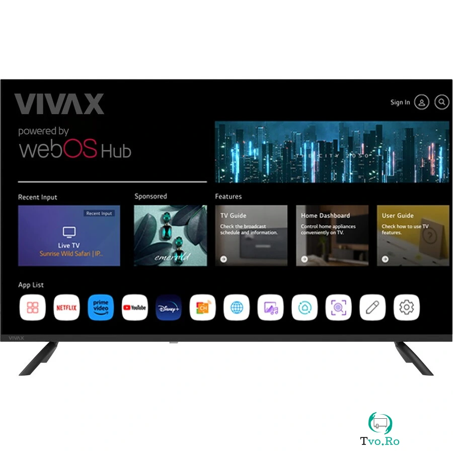 VIVAX Televizor Vivax LED 43LE110WO, 108 cm, Smart, Full HD, Clasa E, WiFi, CI+ (Model 2025), Negru