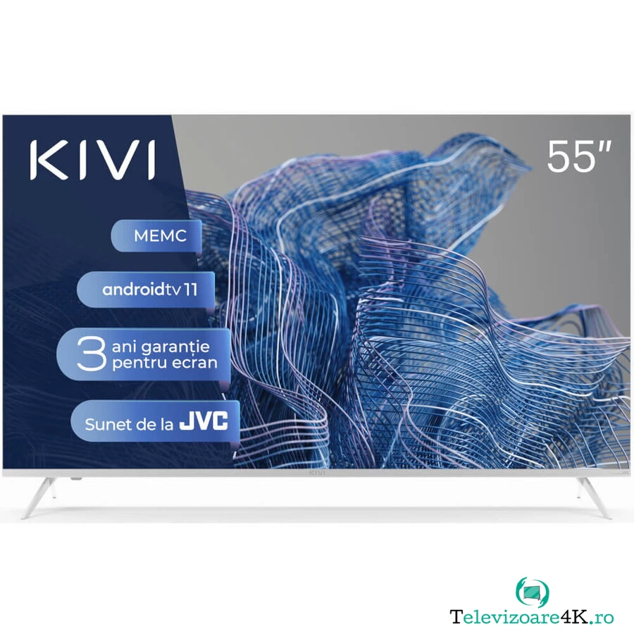 KIVI Televizor Smart LED Kivi 55U750NW, 140 cm, Ultra HD 4K, Clasa G, Alb