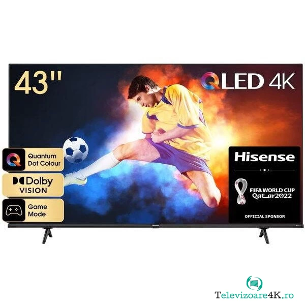 HISENSE Televizor QLED Hisense 43E78HQ, 109 cm, Ultra HD 4K, Smart TV, WiFi, CI+, Negru
