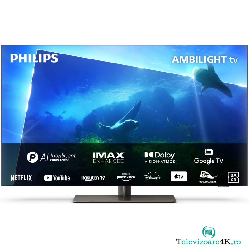 Televizor LED Philips Smart TV 48OLED818/12 Seria OLED818/12 121cm 4K UHD HDR Ambilight pe 3 laturi la 6,499.98 lei ron