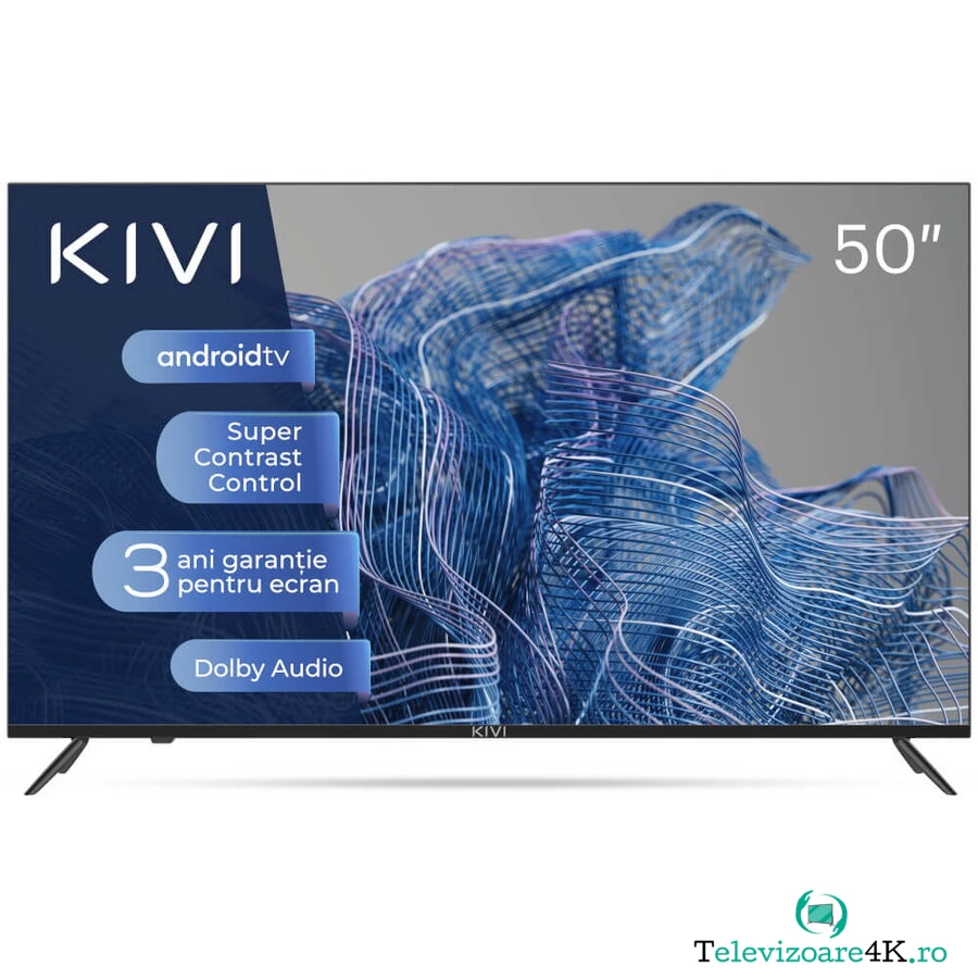 KIVI Televizor Smart LED Kivi 50U740NB, 127 cm, Ultra HD 4K, Clasa G, Negru