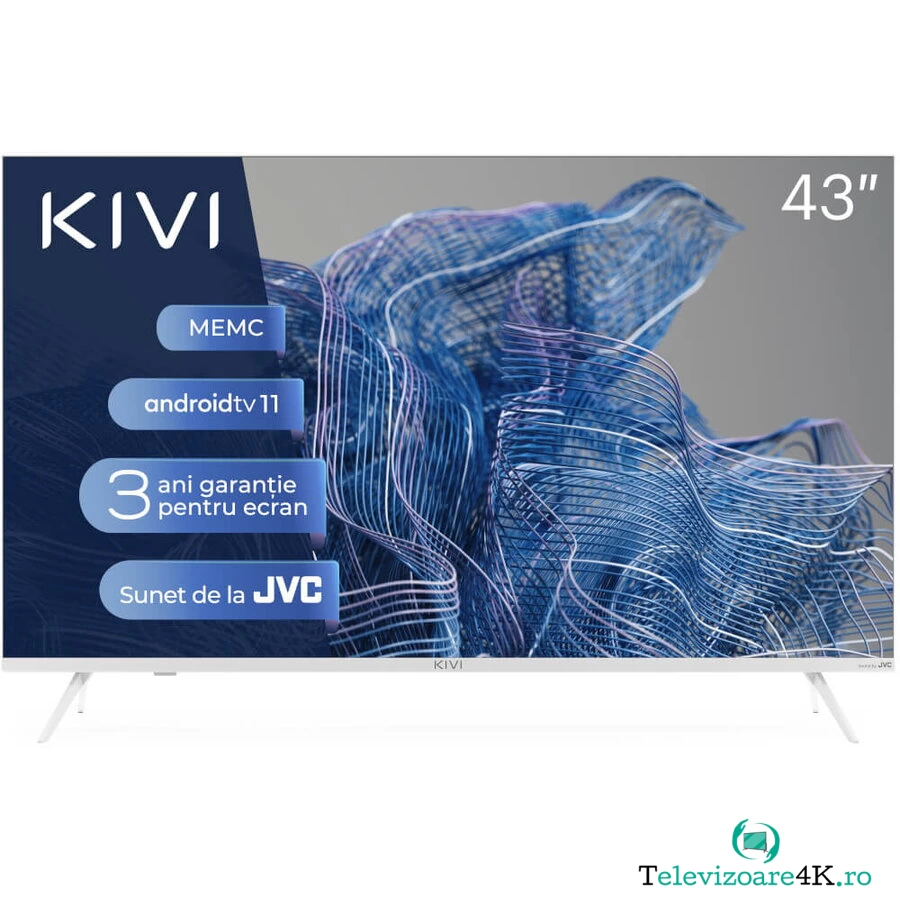 KIVI Televizor Smart LED Kivi 43U750NW, 109 cm, Ultra HD 4K, Clasa G, Alb