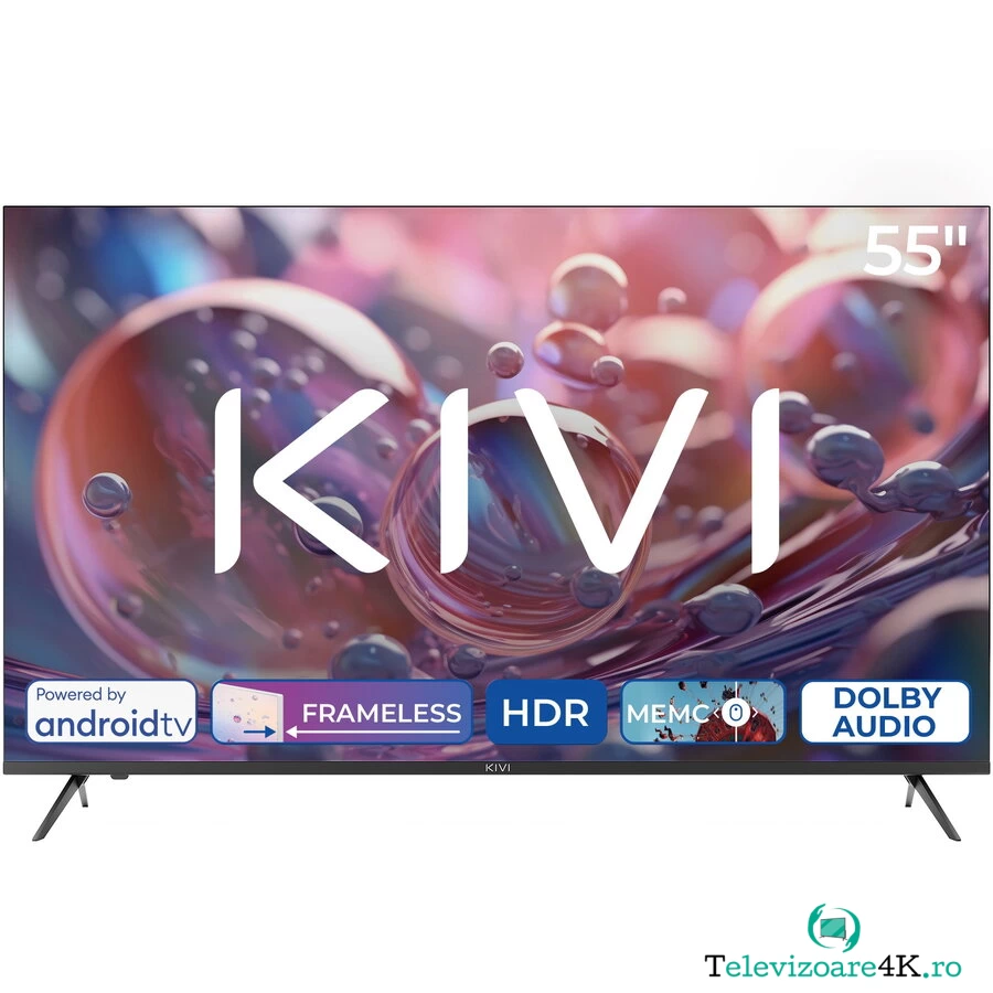 KIVI Televizor KIVI LED 55U760QB, 140 cm, Smart Android TV, 4K Ultra HD, Clasa G